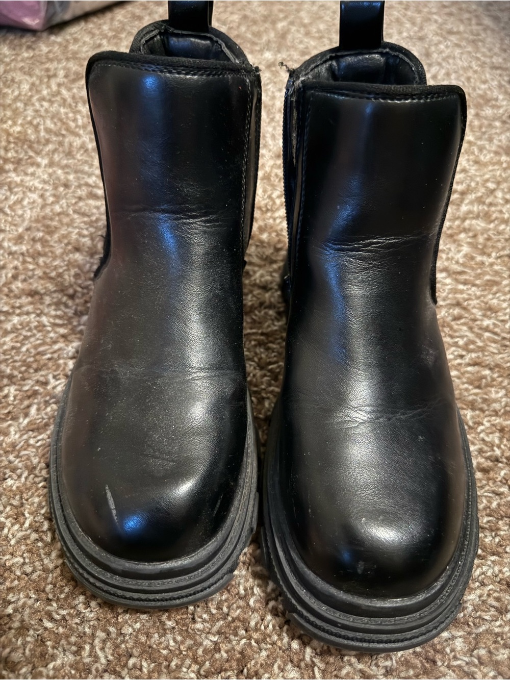 Black Leather Ankle Boots / Girls